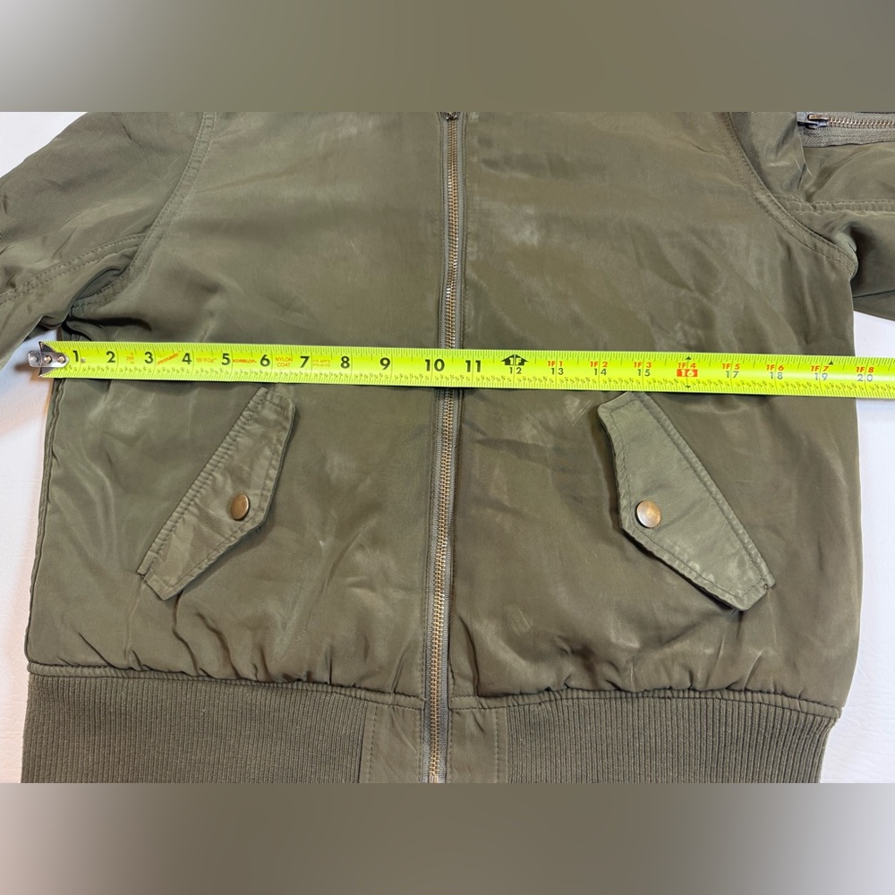 INGNI green padded bomber jacket size women’s medium full zip (bin BB) - Picture 6 of 10